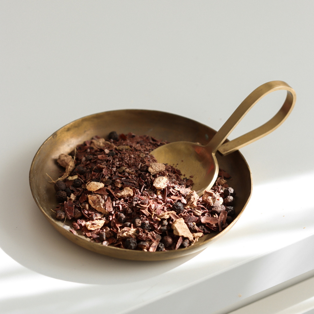 Cacao Chai - cacao husks, ginger, cardamom, cloves, black pepper