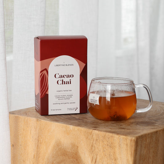 Cacao Chai - cacao husks, ginger, cardamom, cloves, black pepper