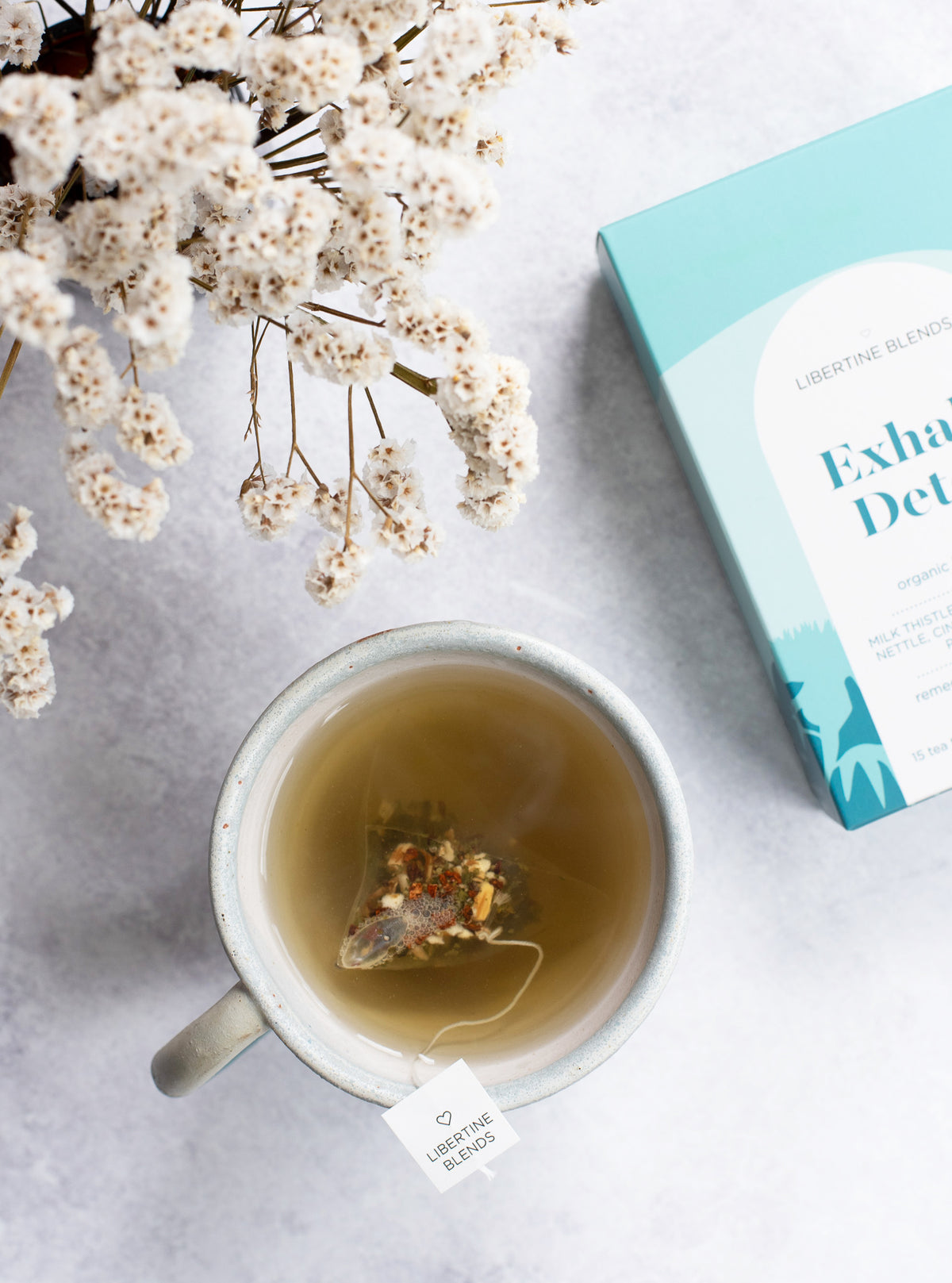 Exhale Detox herbal tea – dandelion root, milk thistle, nettle, peppermint, cinnamon, liquorice