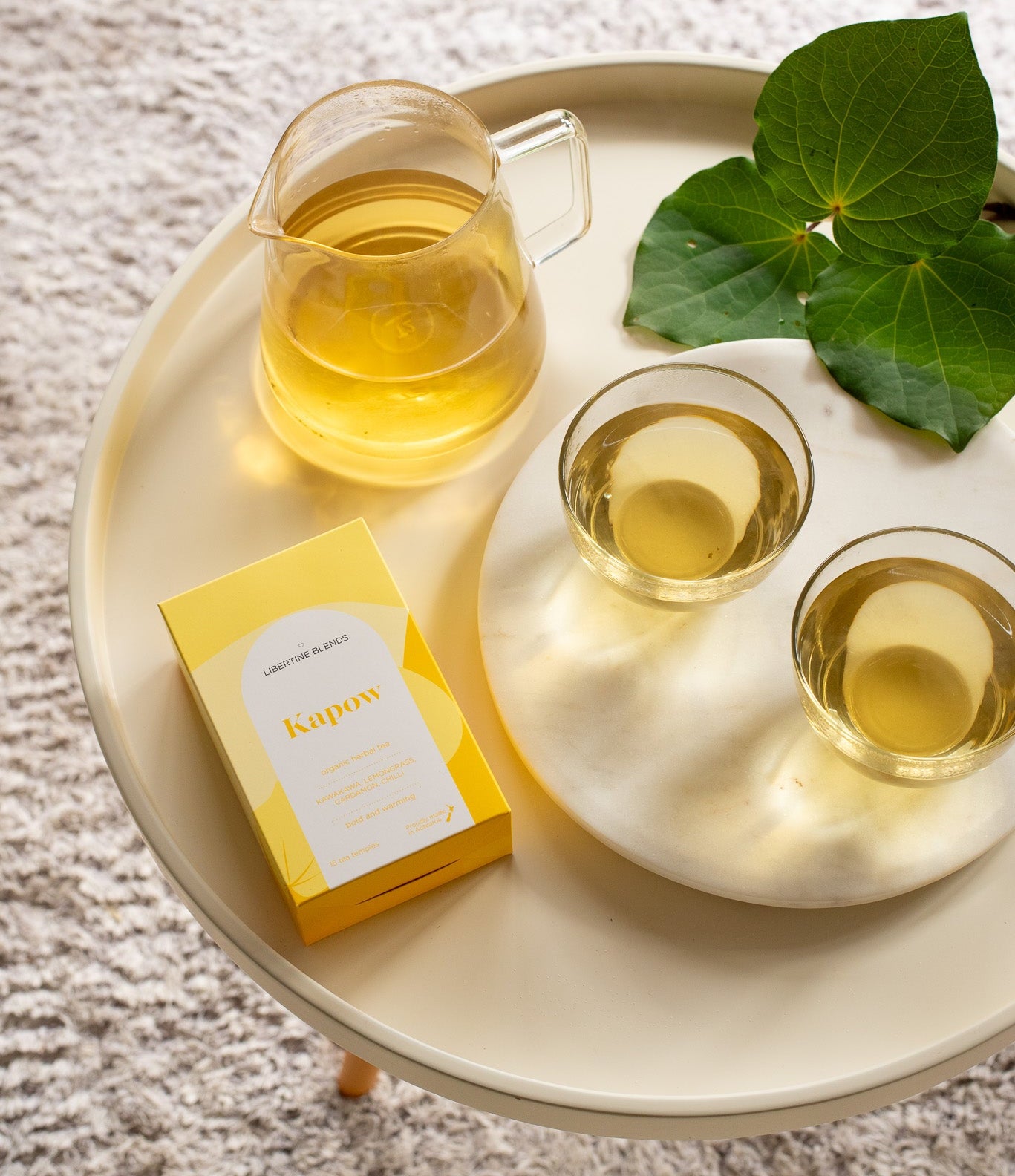 Kapow herbal tea – kawakawa, lemongrass, cardamon, chilli