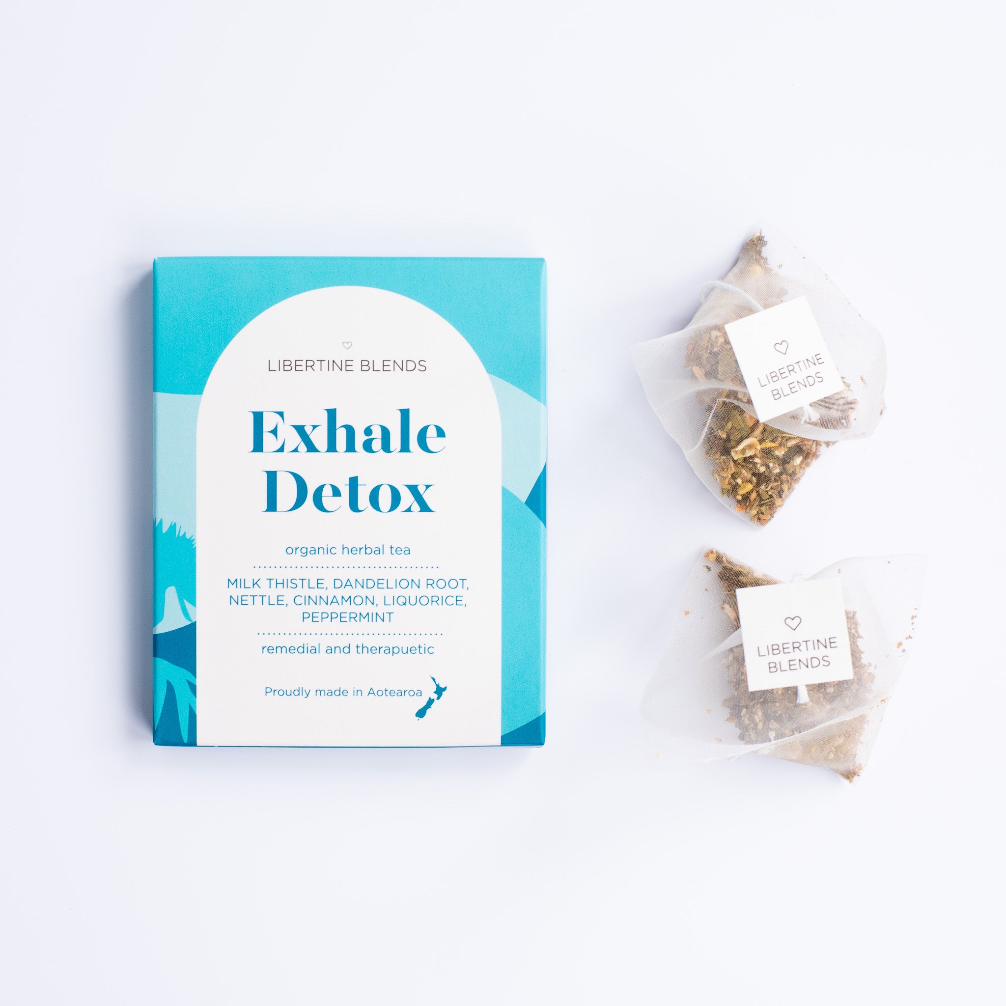 Exhale Detox herbal tea – dandelion root, milk thistle, nettle, peppermint, cinnamon, liquorice
