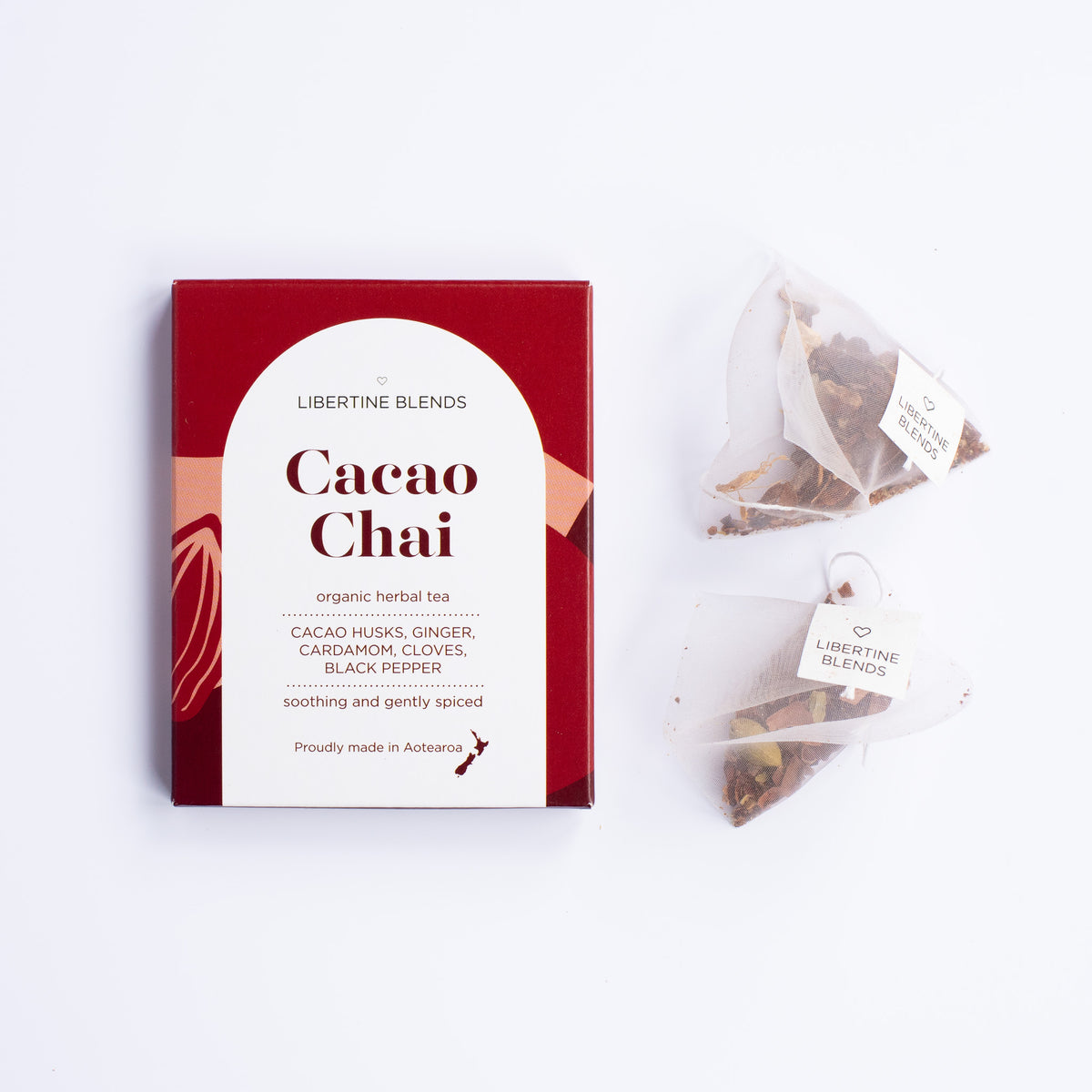 Cacao Chai - cacao husks, ginger, cardamom, cloves, black pepper