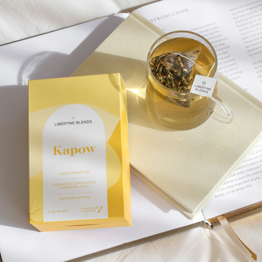 Kapow herbal tea – kawakawa, lemongrass, cardamon, chilli