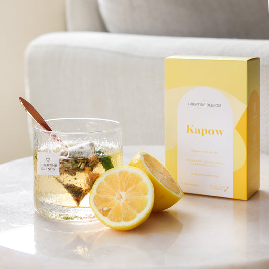 Kapow herbal tea – kawakawa, lemongrass, cardamon, chilli