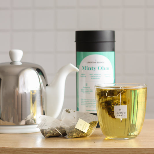 Minty Ohm – peppermint tea, mānuka, lemon balm, rosemary